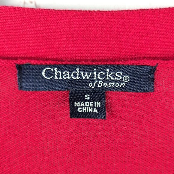 Chadwicks of Boston Button-Down Raspberry Cardigan S - Picture 3 of 5